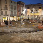 Imagen de las obras de la plaza Major de Tàrrega, que empezaron el 15 de octubre pasado.