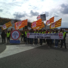 Protesta d'UGT contra les "falses cooperatives" a l'escorxador Fortune Pig de Mollerussa