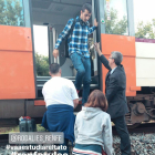 Imatge presa per Galán d’un passatger baixant del tren.
