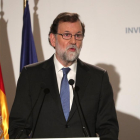El president del Govern, Mariano Rajoy, durant la seua intervenvió en la inauguració de l'Spain Investors Day.