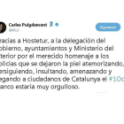 Puigdemont sobre l'homenatge a policies de l'1-O: "Franco estaria orgullós"