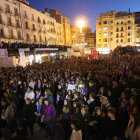 Els joves, protagonistes ahir a la manifestació de Lleida.
