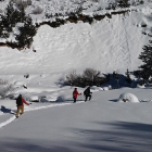 Imatge d’un dels moments de gravació del vídeo promocional aquesta setmana aprofitant la nevada.