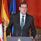 El president del Govern espanyol, Mariano Rajoy, ahir, a Segòvia.