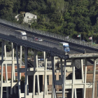 Imatge de l’estat actual del viaducte Morandi, a Gènova.