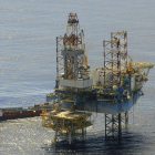 Fotografia de la plataforma del magatzem subterrani de gas natural del Projecte Castor, situat a 22 quilòmetres de la costa de Vinaròs.