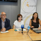 Joan Santacana, Bibiana Bendicho i Lídia Méndez, ahir a Aspid.