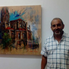 Josep Maria Batlle amb el quadre guardonat a Torrelavega.