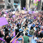 Imagen de archivo de una concentración para protestar contra la sentencia de La Manada en las calles de Lleida. 