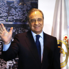 Florentino Pérez ayer durante el acto de su reelección.