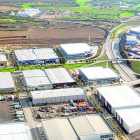 Vista aérea del Polígono Camí dels Frares de Lleida, enclave lleno de pequeñas y medianas empresas.