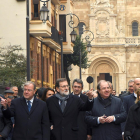 Rajoy, amb el president de Castella i Lleó, Juan Vicente Herrera, i l’alcalde de Lleó, Antonio Silván.