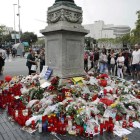 Imagen de archivo del memorial a las víctimas del atentado de agosto, en Les Rambles de Barcelona.