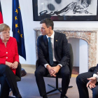 El president del Govern espanyol, Pedro Sánchez, ha iniciat avui l'última jornada del Consell Europeu amb una reunió amb la cancellera alemanya, Angela Merkel, i el primer ministre grec, Alexis Tsipras