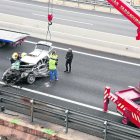 Vista del accidente del pasado 3 de febrero en el que murieron dos jóvenes leridanas en Tarragona. 