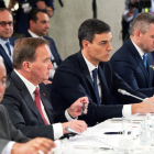 El presidente del Gobierno, Pedro Sánchez, ayer, en la cumbre europea.