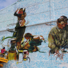 El grafiti gigante que Brik pinta  en La Granadella.