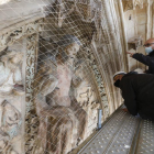 Policromies que han deixat al descobert les obres de restauració de la Seu Vella de Lleida.