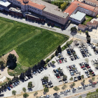 Vista aérea del aparcamiento del hospital Santa Maria de Lleida.