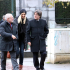Carles Puigdemont y Lluís Puig, ayer, en Bruselas.