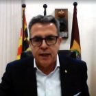 Captura de pantalla del presidente de la Diputación de Lleida, Joan Talarn, durante el pleno telemático de este jueves.