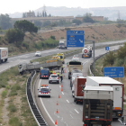 L’accident es va produir en aquest punt de l’autovia A-2 al seu pas per Lleida.