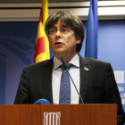 El expresidente de la Generalitat Carles Puigdemont en la sede de la delegación del Govern en Bruselas.