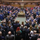 Els diputats britànics durant una de les votacions realitzades ahir al Parlament.