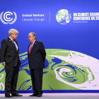 El primer ministre Boris Johnson i António Guterres, secretari general de les Nacions Unides a la COP26 - 26a Conferència de les Nacions Unides sobre el Canvi Climàtic , Glasgow