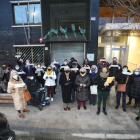 Denunciantes el pasado enero en la sede de Bienestar Social. 