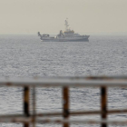 El buque del Instituto Español de Oceanografía (IEO) Ángeles Alvariño este jueves durante el rastreo