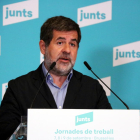 El secretari general de Junts, Jordi Sànchez, durant una roda de premsa.