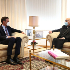 El president del govern espanyol, Pedro Sánchez, reunit amb el president de la Conferència Episcopal Espanyola, el cardenal Juan José Omella