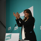 Laura Borràs, candidata de JxCat a la presidència de la Generalitat, ahir, al conèixer els resultats.