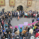 Imagen de archivo de una protesta contra la violencia hacia las mujeres en Lleida. 