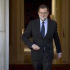 El president del Govern, Mariano Rajoy, durant l'entrevista a EFE.