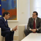 Albert Rivera i Mariano Rajoy durant la reunió d'aquest dimarts.