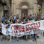 Imagen de archivo de una manifestación en las calles de Lleida contra la entrada en vigor de la Ley de Seguridad Ciudadana. 
