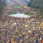 Una vista de la manifestació a Brussel·les.