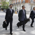 Jordi Pujol Ferrusola, a l’arribar ahir a l’Audiència Nacional al costat del seu advocat.