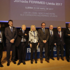 Els representants de les institucions i de l’associació Ferrmed, ahir a la Llotja de Lleida.