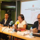 La consellera Dolors Bassa durant la roda de premsa d'aquest dimecres a Lleida.