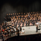 Un momento del emotivo concierto de homenaje a Jordi Riu celebrado el domingo en Cervera.