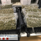 Les bosses amb marihuana que la detinguda portava a la maleta intervinguda pels Mossos.