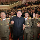 El líder norcoreano Kim Jong-un durante la celebración del 60 aniversario de la fundación de su país.