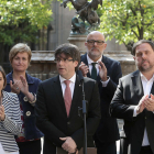 El president, Carles Puigdemont, el día del anuncio de la fecha y la pregunta del referéndum.