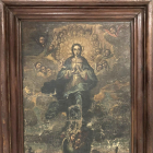 La tela de la Immaculada que ha estat des dels anys 70 a les dependències del bisbat de Lleida.