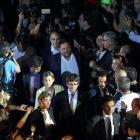 Puigdemont, Forcadell, Sánchez i Junqueras arriben al massiu acte celebrat ahir a Tarragona per arrancar la campanya de l’1-O.