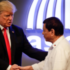 El presidente de EEUU y su homólogo filipino, Rodrigo Duterte.