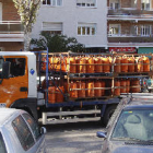 Camió de repartiment de gas butà en un barri madrileny.
